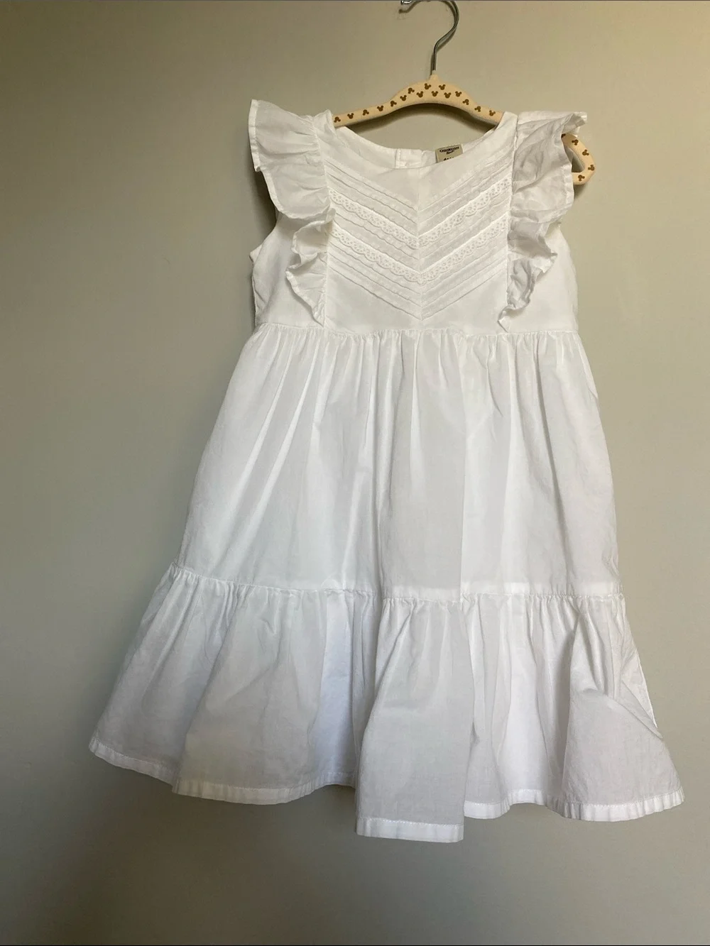 OshGosh B’gosh Girls White Ruffle Cotton Dress size 4T